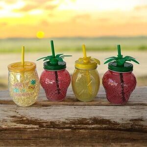 NWT! Tropical Fruit Party Cups Set